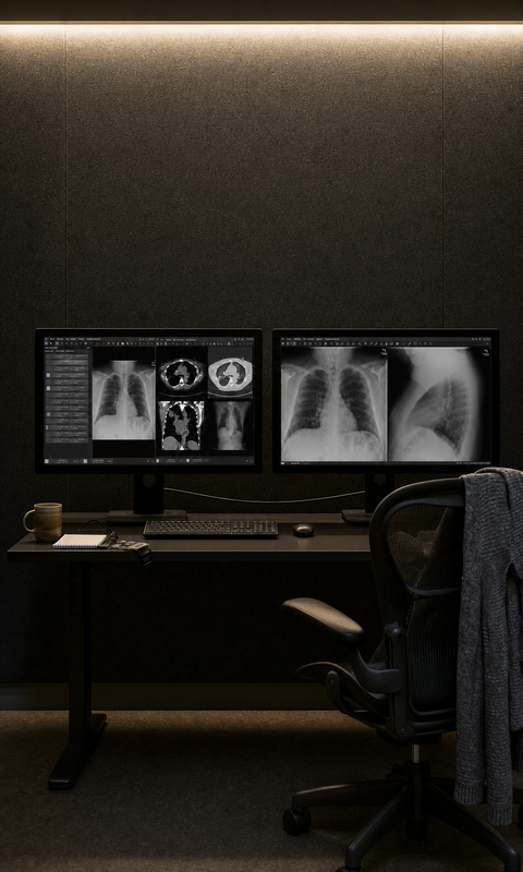 A radiologist workstation