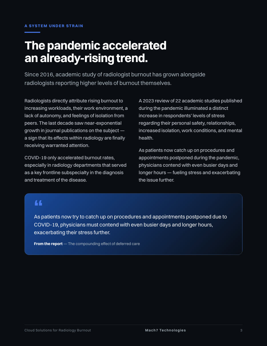 Adopting Cloud Solutions to Address Burnout in Radiology, page 3: The pandemic accelerated a rising trend