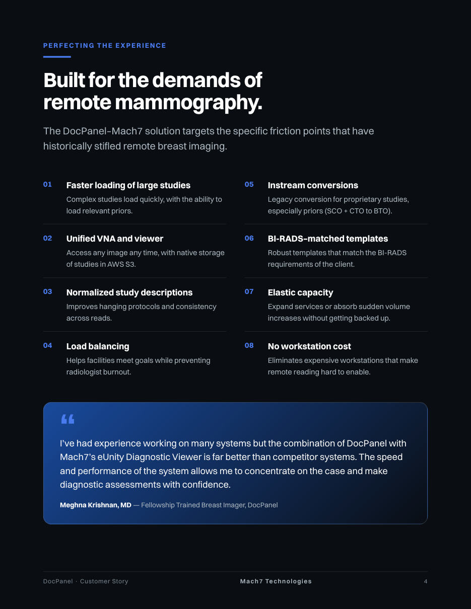 DocPanel customer story, page 4: Perfecting the experience
