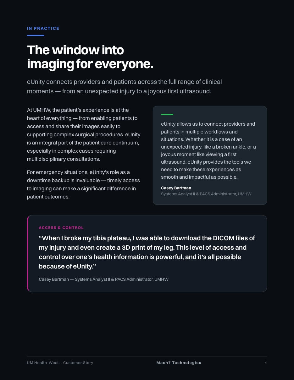 University of Michigan Health-West customer story, page 4: What it delivered