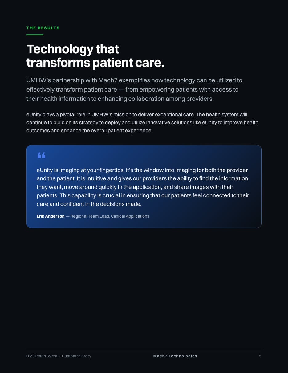 University of Michigan Health-West customer story, page 5: What comes next