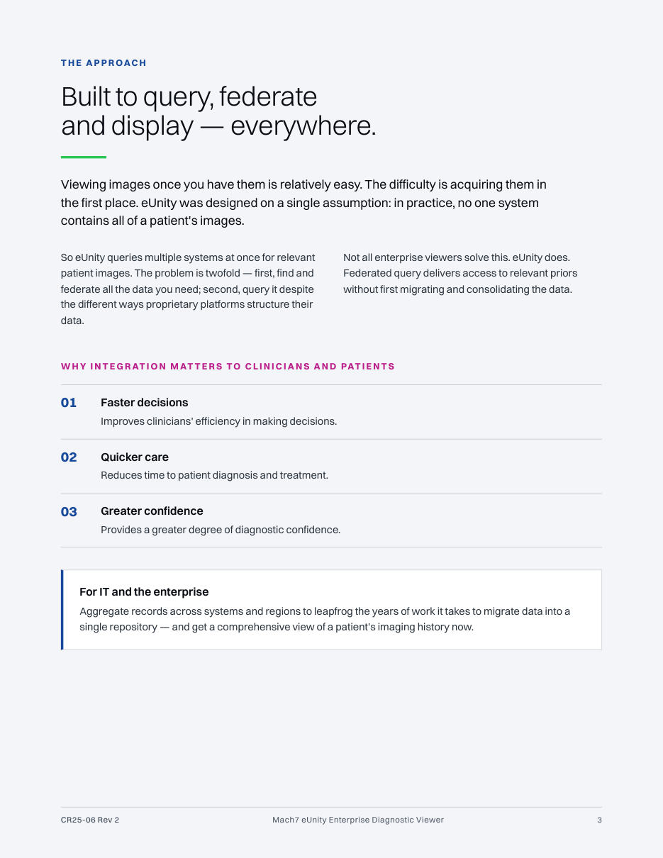 eUnity Enterprise Diagnostic Viewer, page 3: Query, federate, display
