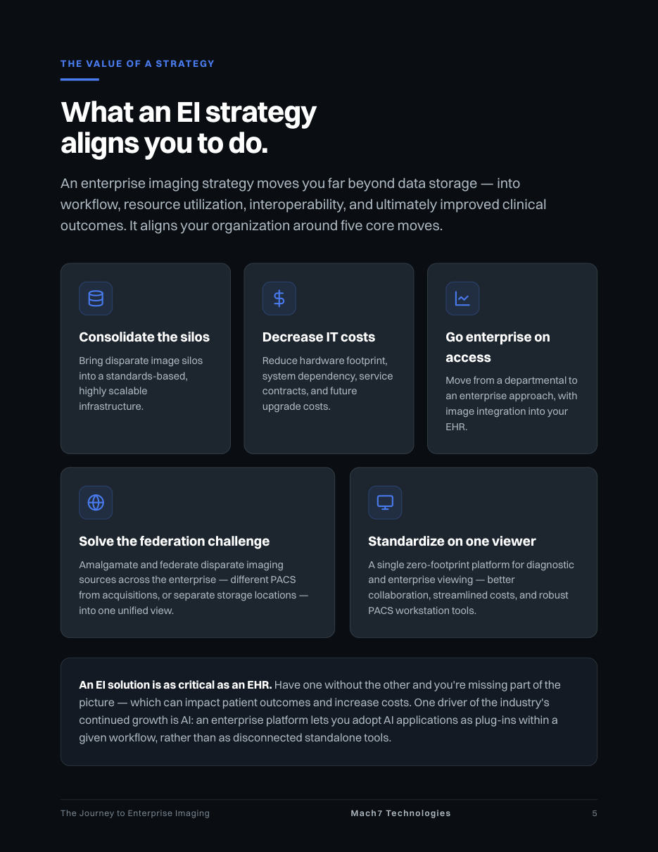 The Journey to Enterprise Imaging, page 5: What the strategy aligns you to do