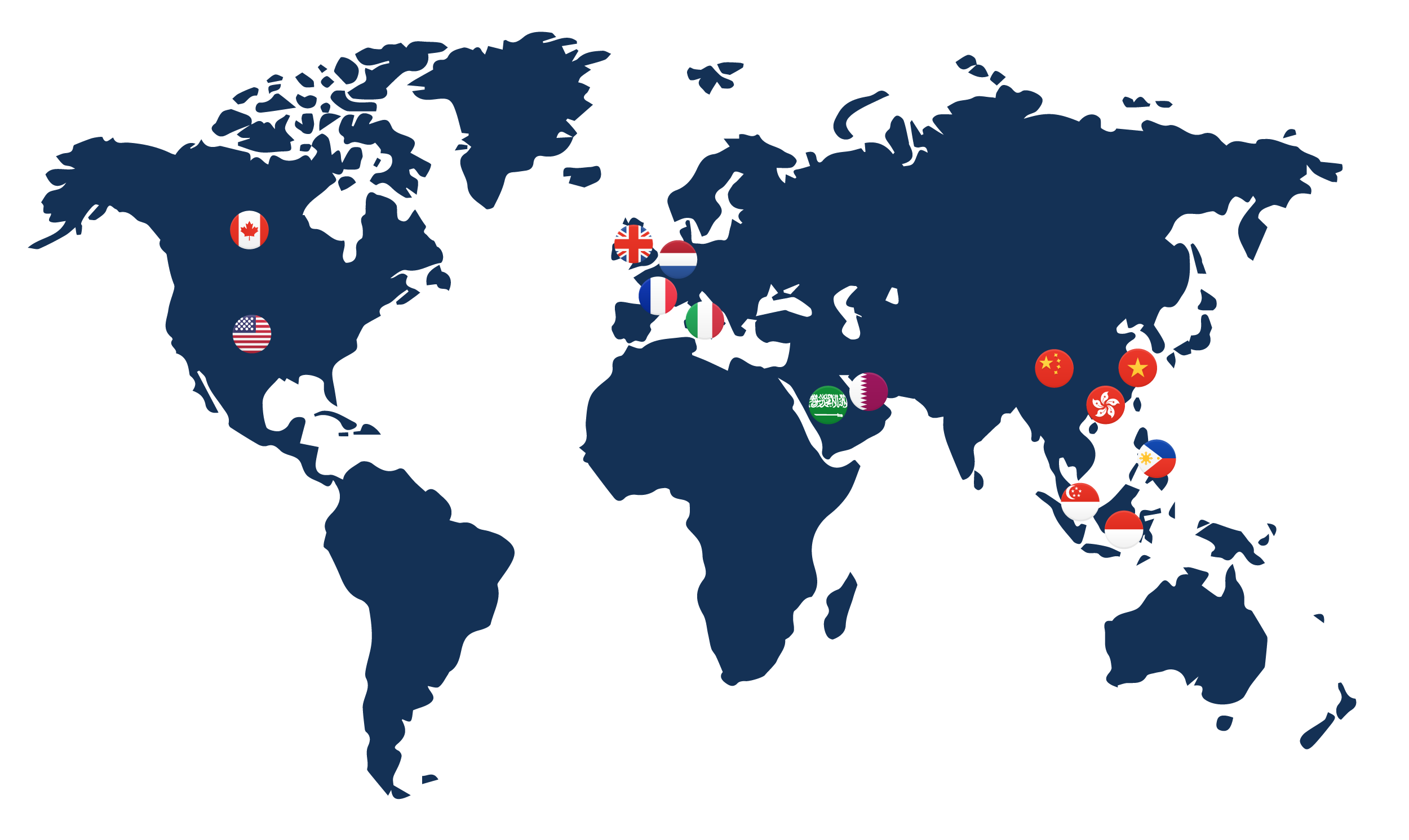 Map showing different locations of Mach7 customers